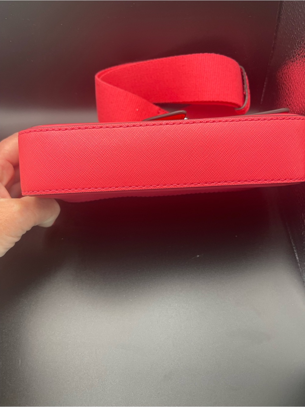 Michael Kors Red Saffiano Crossbody with MK Emblem - Picture 3 of 9